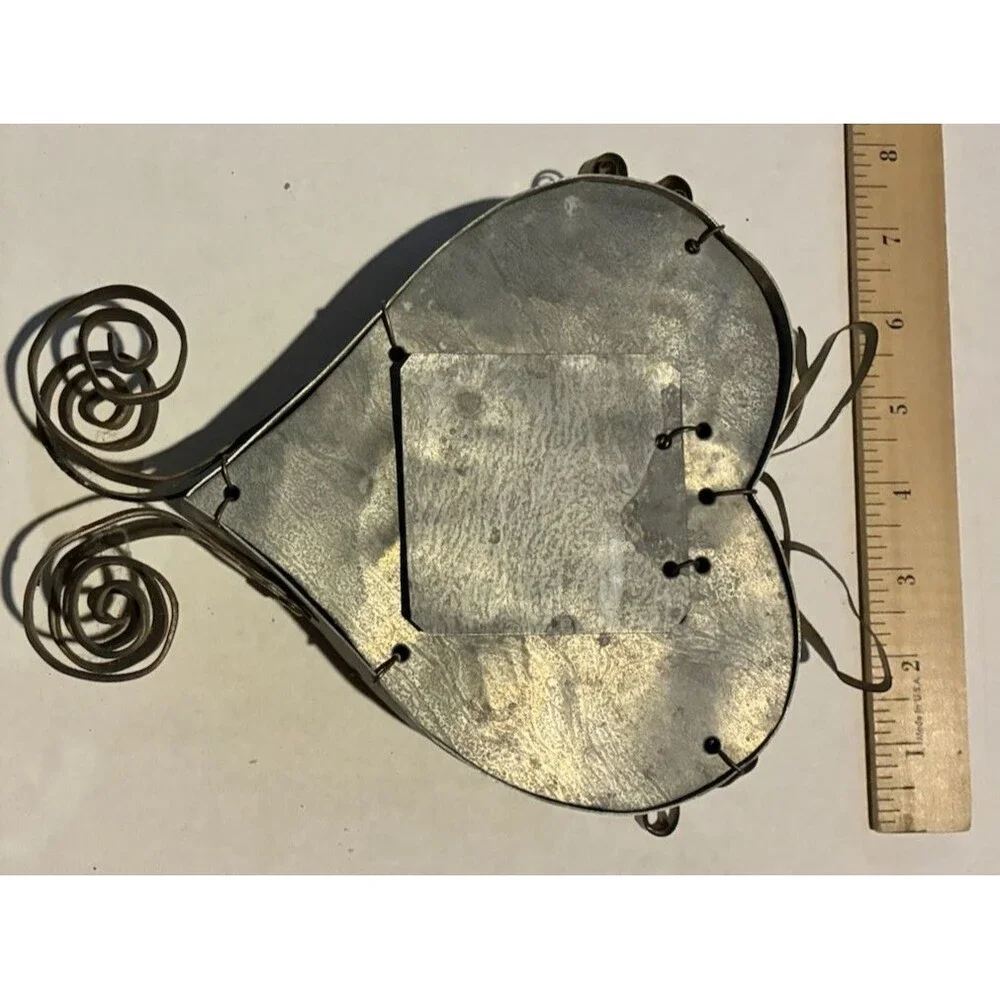 Vintage Made Heart Clock, Galvanized Steel and copper construction.